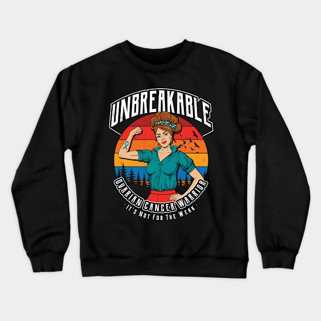 Unbreakable Ovarian Cancer Warrior Crewneck Sweatshirt by yaros